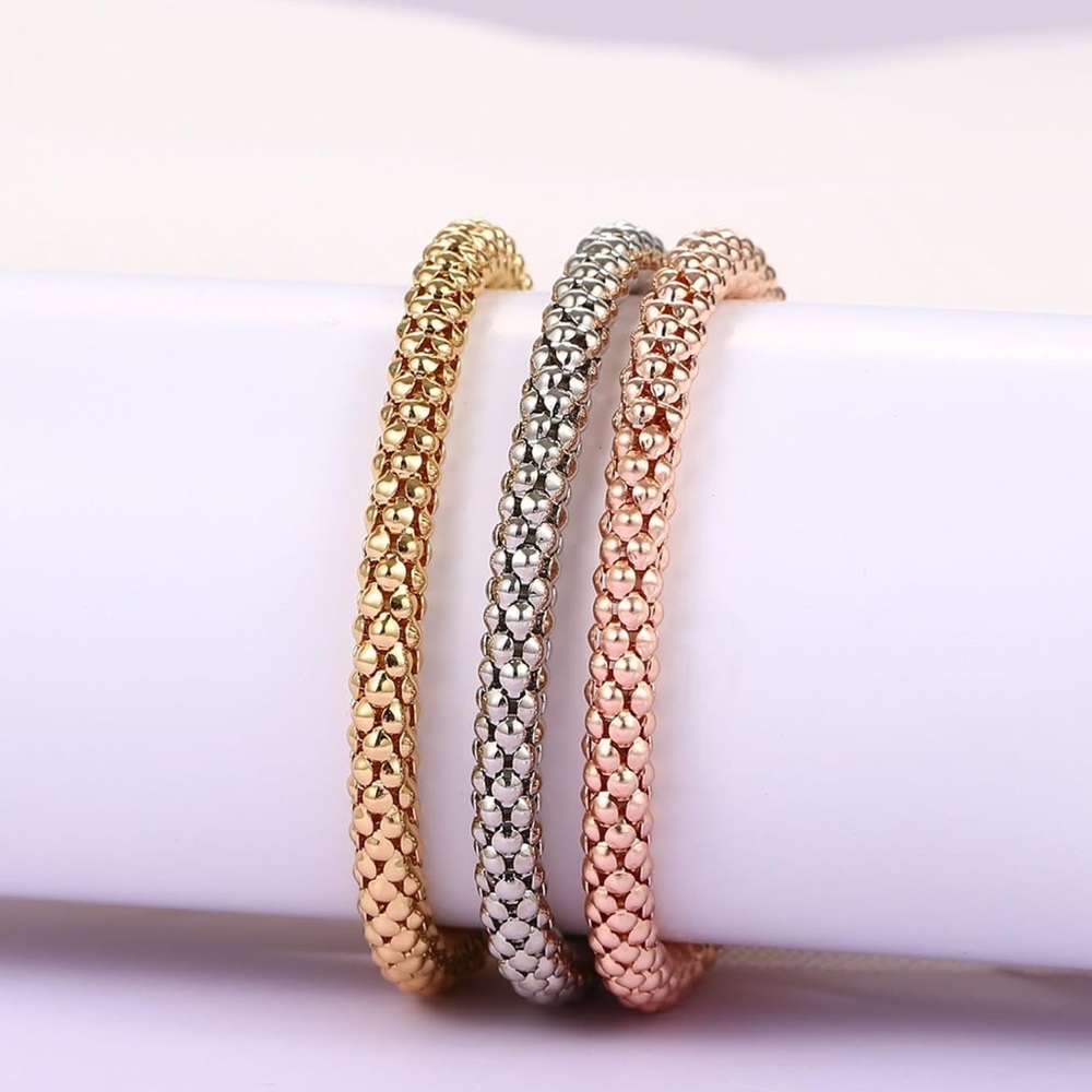 New! Gold Mixed Metal Bracelet Stack Set (3) NWOT